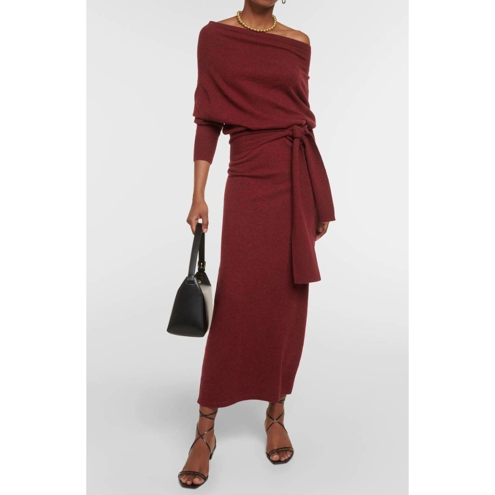 Polo Ralph Lauren Sweater Dress Womens XL Red Washable‎ Cashmere Belted Midi